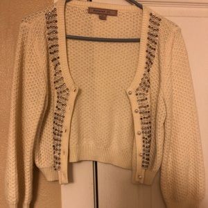 Forever 21 Cropped Beaded Sweater (L)